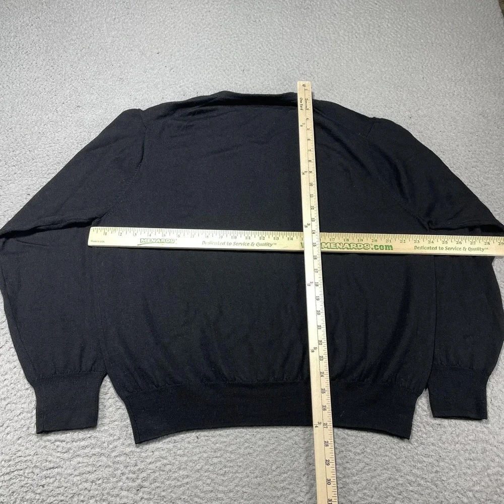 Peter Millar Sweater Mens XL Black Merino Wool V Neck Knit Pullover Lightweight
